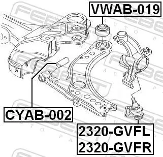 FEBEST Mounting, control/trailing arm (VWAB-019)