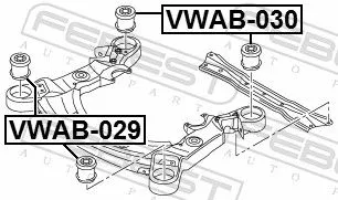 FEBEST Bushing, axle beam (VWAB-030)