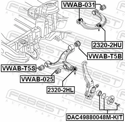 FEBEST Mounting, control/trailing arm (VWAB-031)