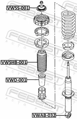 FEBEST Bush, shock absorber (VWAB-032)