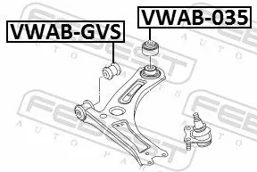 FEBEST Mounting, control/trailing arm (VWAB-035)