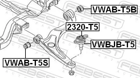 FEBEST Mounting, control/trailing arm (VWAB-T5S)