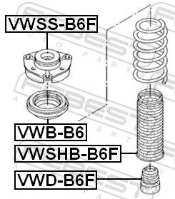 FEBEST Rolling Bearing, suspension strut support mount (VWB-B6)