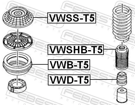 FEBEST Rubber Buffer, suspension (VWD-T5)