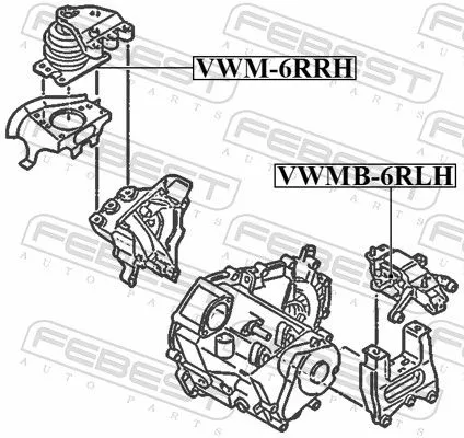 FEBEST Mounting, engine (VWMB-6RLH)