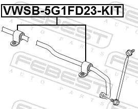 FEBEST Repair Kit, stabiliser bush (VWSB-5G1FD23-KIT)