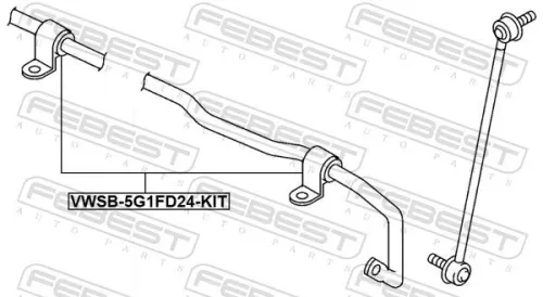 FEBEST Repair Kit, stabiliser bush (VWSB-5G1FD24-KIT)