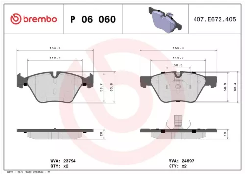 1x Brake Pad Set, disc brake