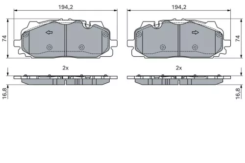 BOSCH Brake Pad Set, disc brake (0986424429)