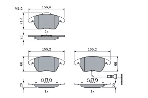 BOSCH Brake Pad Set, disc brake (0986424797)