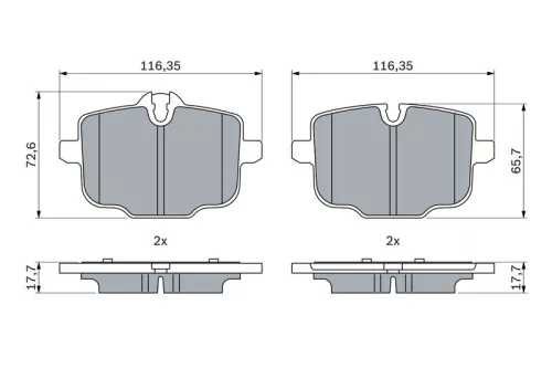 BOSCH Brake Pad Set, disc brake (0986424922)