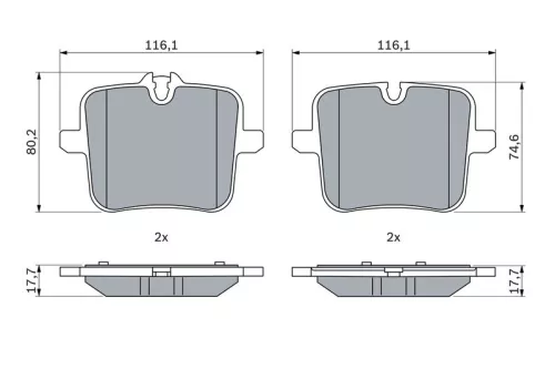 BOSCH Brake Pad Set, disc brake (0986424923)