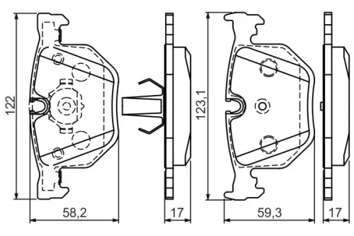 BOSCH Brake Pad Set, disc brake (0986494286)