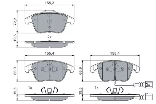 BOSCH Brake Pad Set, disc brake (0986494372)