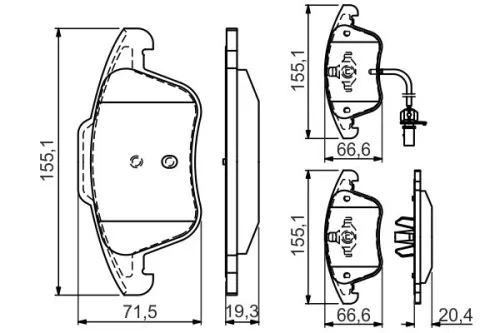 BOSCH Brake Pad Set, disc brake (0986494538)
