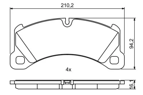 BOSCH Brake Pad Set, disc brake (0986494757)