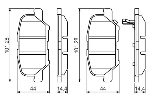 BOSCH Brake Pad Set, disc brake (0986495358)
