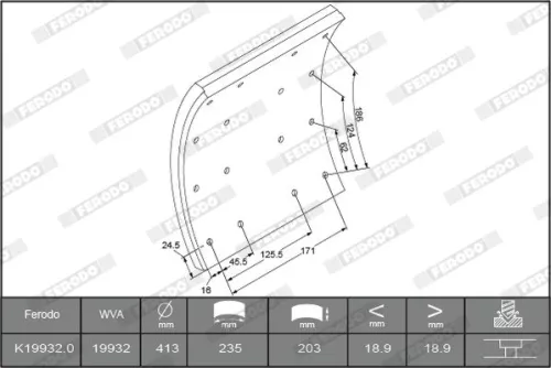 Brake Lining Kit, drum brake