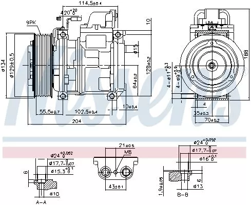 NISSENS Compressor, air conditioning (890023)