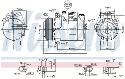 NISSENS Compressor, air conditioning (890115)