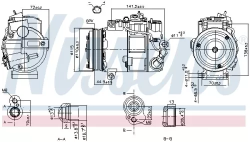 NISSENS Compressor, air conditioning (890199)