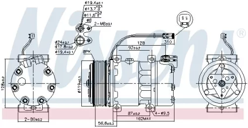 NISSENS Compressor, air conditioning (89476)