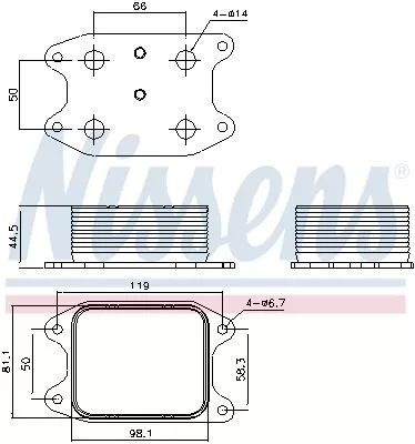 NISSENS Oil Cooler, engine oil (90810)