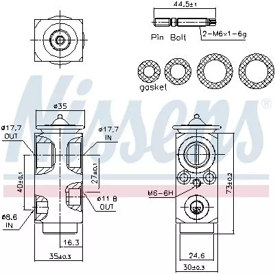 NISSENS Expansion Valve, air conditioning (999364)