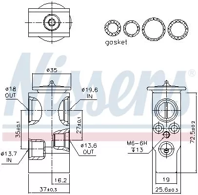 NISSENS Expansion Valve, air conditioning (999378)