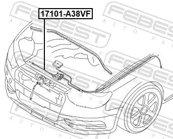 FEBEST Bonnet Cable (17101-A38VF)