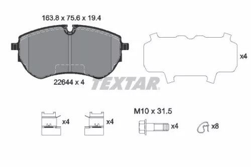 TEXTAR Brake Pad Set, disc brake (2264401)