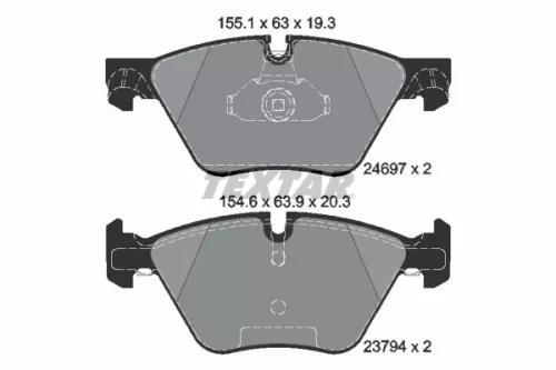 TEXTAR 1x Brake Pad Set, disc brake (2469701)