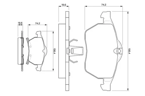 BOSCH Brake Pad Set, disc brake (0986424488)