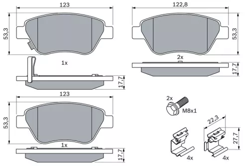 BOSCH Brake Pad Set, disc brake (0986494092)