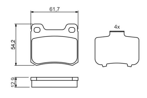 BOSCH Brake Pad Set, disc brake (0986466874)