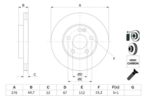 BOSCH Brake Disc (0986479186)