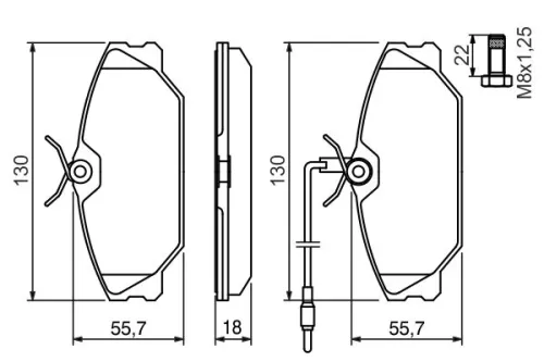 BOSCH Brake Pad Set, disc brake (0986461765)