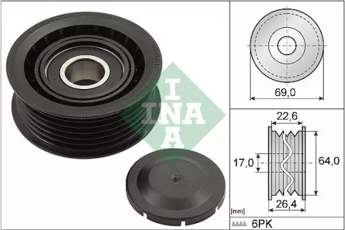 Deflection/Guide Pulley, V-ribbed belt