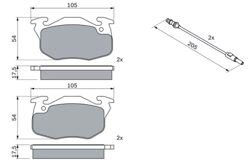 BOSCH Brake Pad Set, disc brake (0986469860)