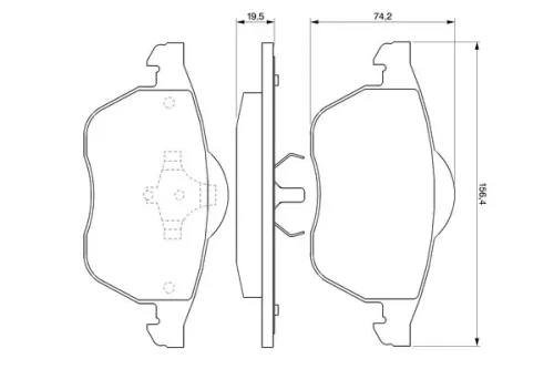 BOSCH Brake Pad Set, disc brake (0986424481)