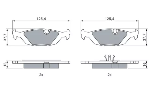 BOSCH Brake Pad Set, disc brake (0986466751)