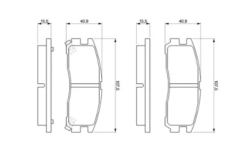 BOSCH Brake Pad Set, disc brake (0986461145)