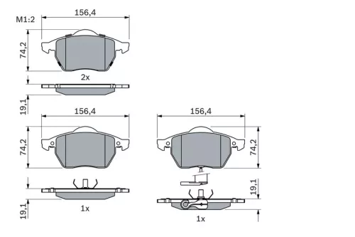 BOSCH Brake Pad Set, disc brake (0986494018)
