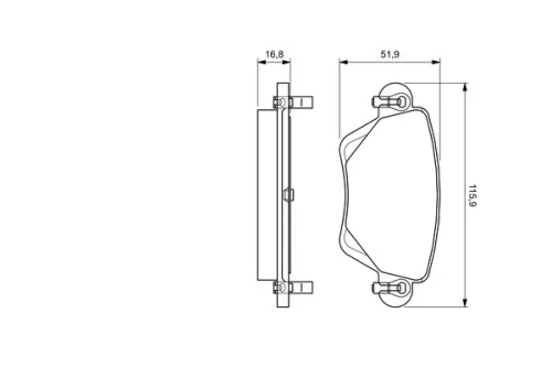 BOSCH Brake Pad Set, disc brake (0986494046)