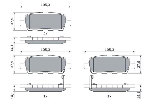 BOSCH Brake Pad Set, disc brake (0986494090)