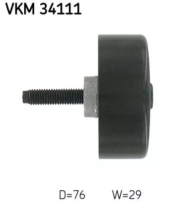 SKF Deflection/Guide Pulley, V-ribbed belt (VKM34111)