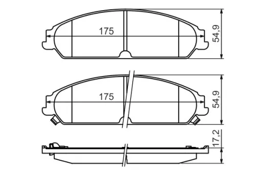 BOSCH Brake Pad Set, disc brake (0986494483)