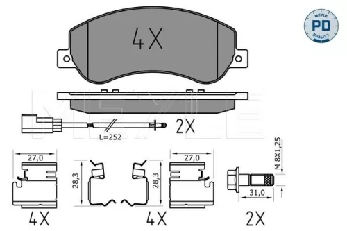 MEYLE Brake Pad Set, disc brake (0252448419/PD)