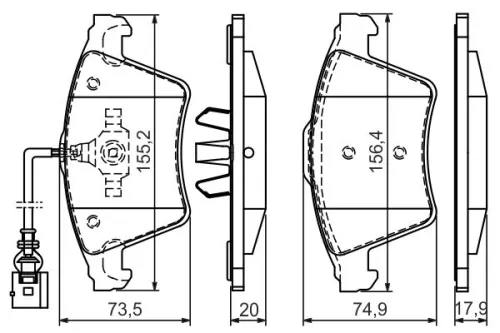 BOSCH Brake Pad Set, disc brake (0986494164)