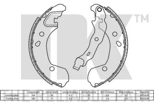 NK Brake Shoe Set (2722693)